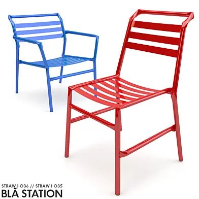 Bla Station Straw Lounge and Chair