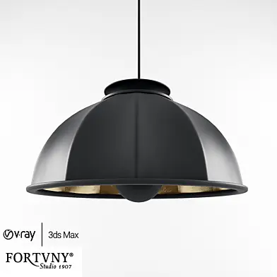 Fortuny Cupola Suspended Lamp Black and White
