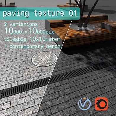 Paving granite damage / street furniture 01
