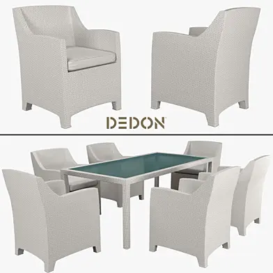 Armchair and Table collection Barcelona Dedon