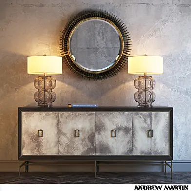 Edward Table Lamp, Rebecca Mirror, Edith Cabinet