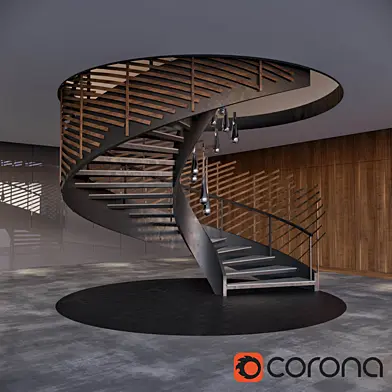 Spiral staircase with installation