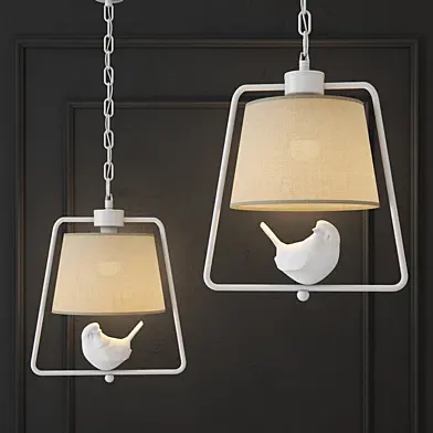 Suspension lamp provence bird pendant geometri