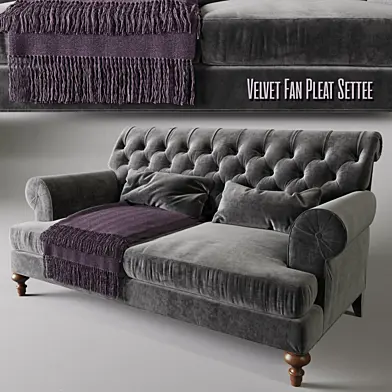 Velvet Fan Pleat Settee | RALF Coffee table
