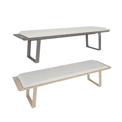 Modrest Cosgrove Modern Taupe & Walnut Dining Bench