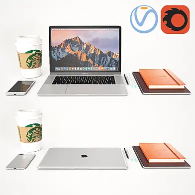 Workplace with MacBook