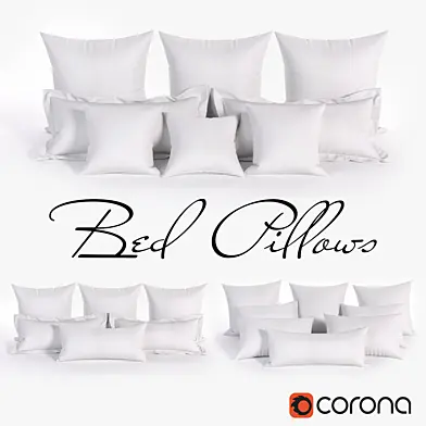 White Bed Pillows 01 (3 sets, 22 different Pillows)
