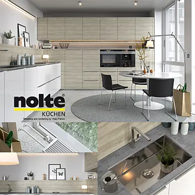 Кухня NOLTE Artwood (vray GGX, corona PBR)