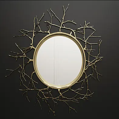 44 " Round Twig Mirror