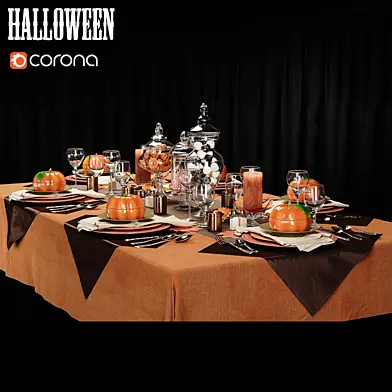 На конкурс сервировка стола в  стиле Halloween