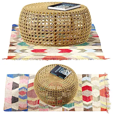 African ottoman and carpet
