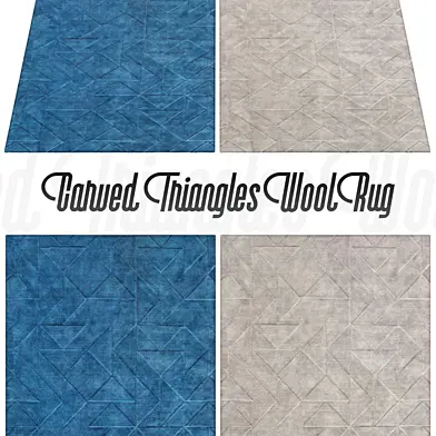 Carved Triangles Wool Rug
