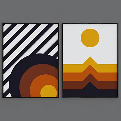 Black gold geometric mix art