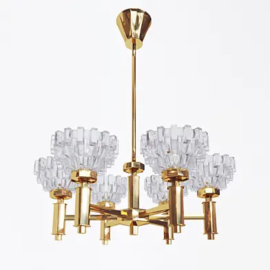 Hans-Agne Jakobsson Six-Arm Crystal Chandelier