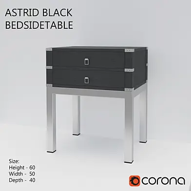 ASTRID BLACK BEDSIDETABLE