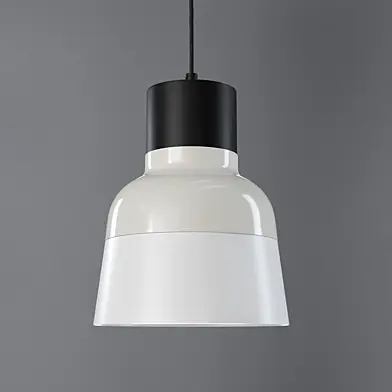 Soso Tan and White Metal Pendant Light by CB2