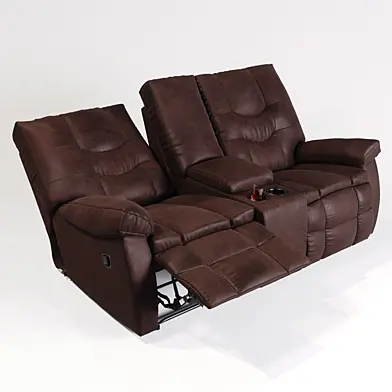 Burgett Espresso Glider Power Reclining Loveseat w/ Console
