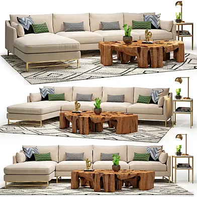 Benson Sectional & Meteor Coffee Table Set