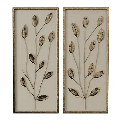 Gold Leaf and Linen Panels Artwork