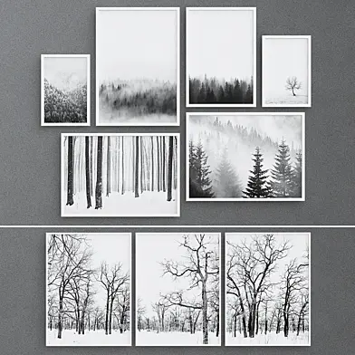 Black white set art