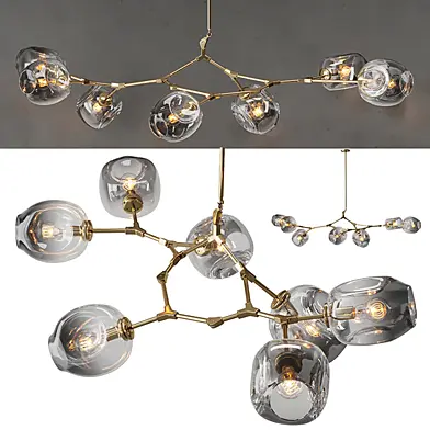 Люстра Сrumpled Bubble Smoky gray Glass
