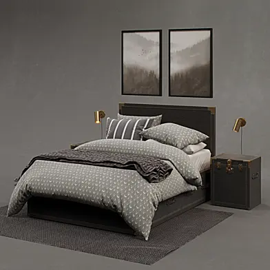 RH / Eldon steamer trunk storage bed set