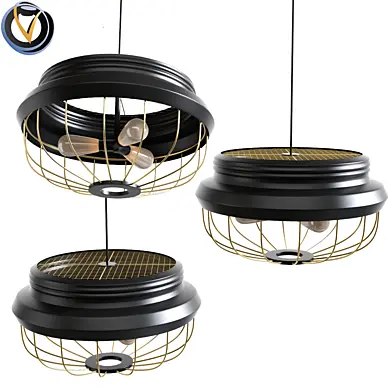 Industrial 3 Bulb Metal Pendant Light - ceiling light