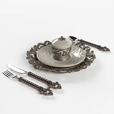 G G Collection Piece Fleur de Lis Place Setting