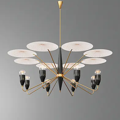 Puggy Suspension Chandelier Black
