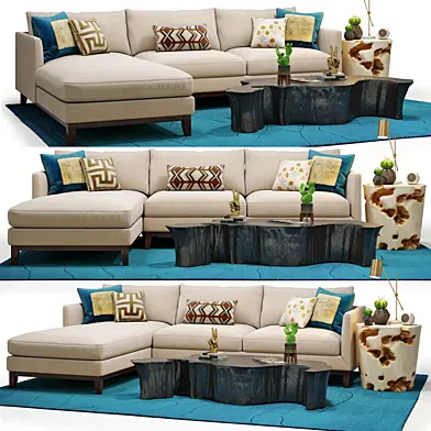 Westin Sectional & Mesa Coffee Table Set
