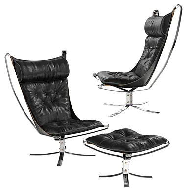 Falcon Chrome Chair & Ottoman