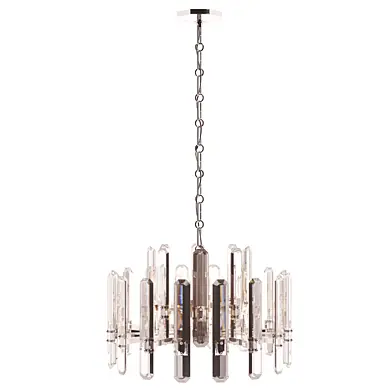ARN 5124PN-CG AERIN Modern Bonnington Chandelier In Polished Nickel With Crystal