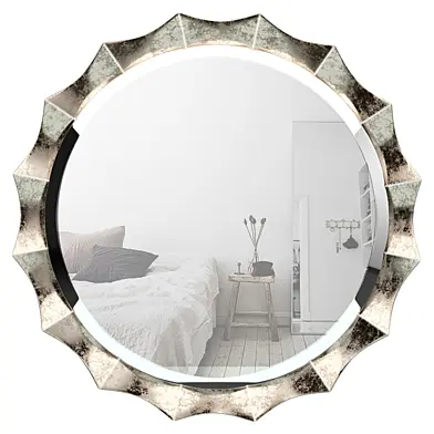 Round Silver Wall Mirror BAYI4421