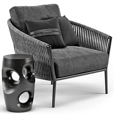 Catalina Outdoor Lounge Chair, Oly Studio Cosmo Side End Table