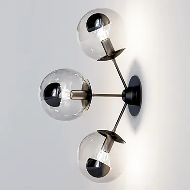 Jason Miller Modo 3 Head Globe Wall Lamp Sconce Replica