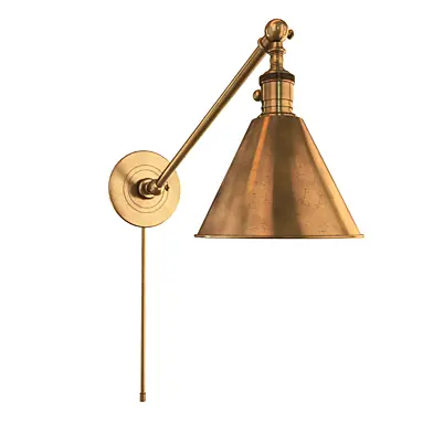 E. F. Chapman Boston 18 inch 60 watt Hand-Rubbed Antique Brass Single Arm Library Light Wall Light