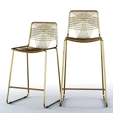 CB2 Alpha Brass Bar Stools