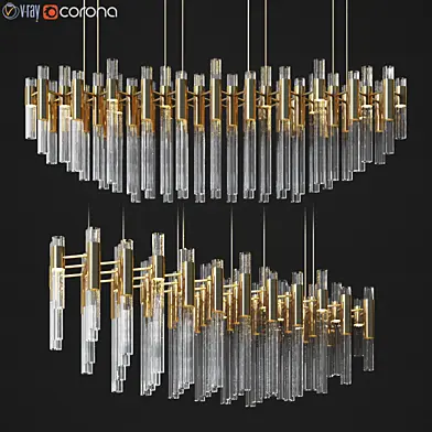 Waterfall Linear Rectangular Suspension Chandelier luxxu