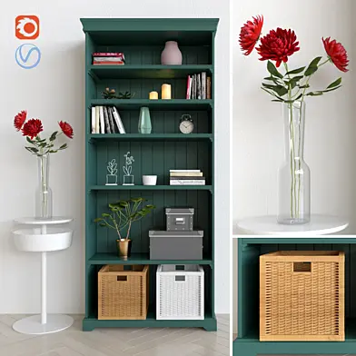 Шкаф Ikea Лиаторп/Liatorp с декором