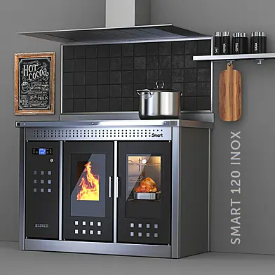 Плита-камин Klover - Smart 120 INOX