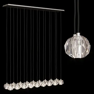 Restoration Hardware BOULE DE CRISTAL LINEAR CLUSTER CHANDELIER 72 Nickel
