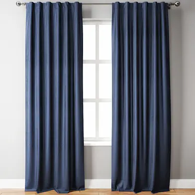 Belgian Flax Linen Curtain Blue Pottery Barn