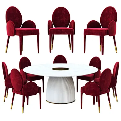 Dione table and Sofia18 chair with arms by paolocastelli