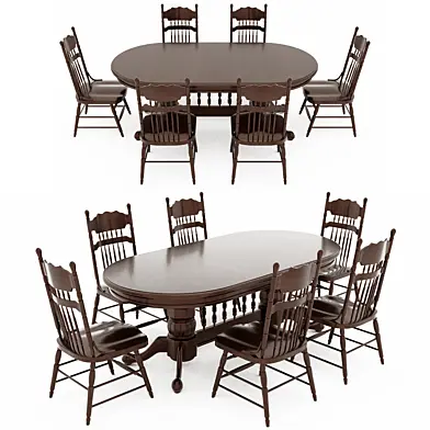 Dark wood kitchen table and chairs