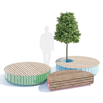 Stripes bench round