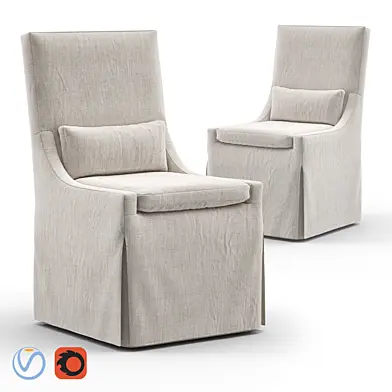 RH Belgian Slope Arm Slip Covered Side Chair