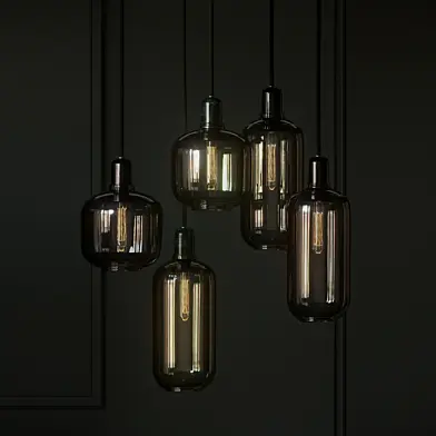 Normann Copenhagen Amp Lamp Smoke Black and Green Lamps