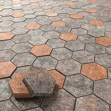 Paving hexagon / Шестиугольная брусчатка