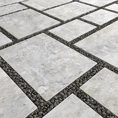 Square pebble / Площадь из плит с галькой