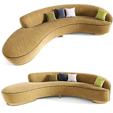 Freeform Curved Sofa with Arm